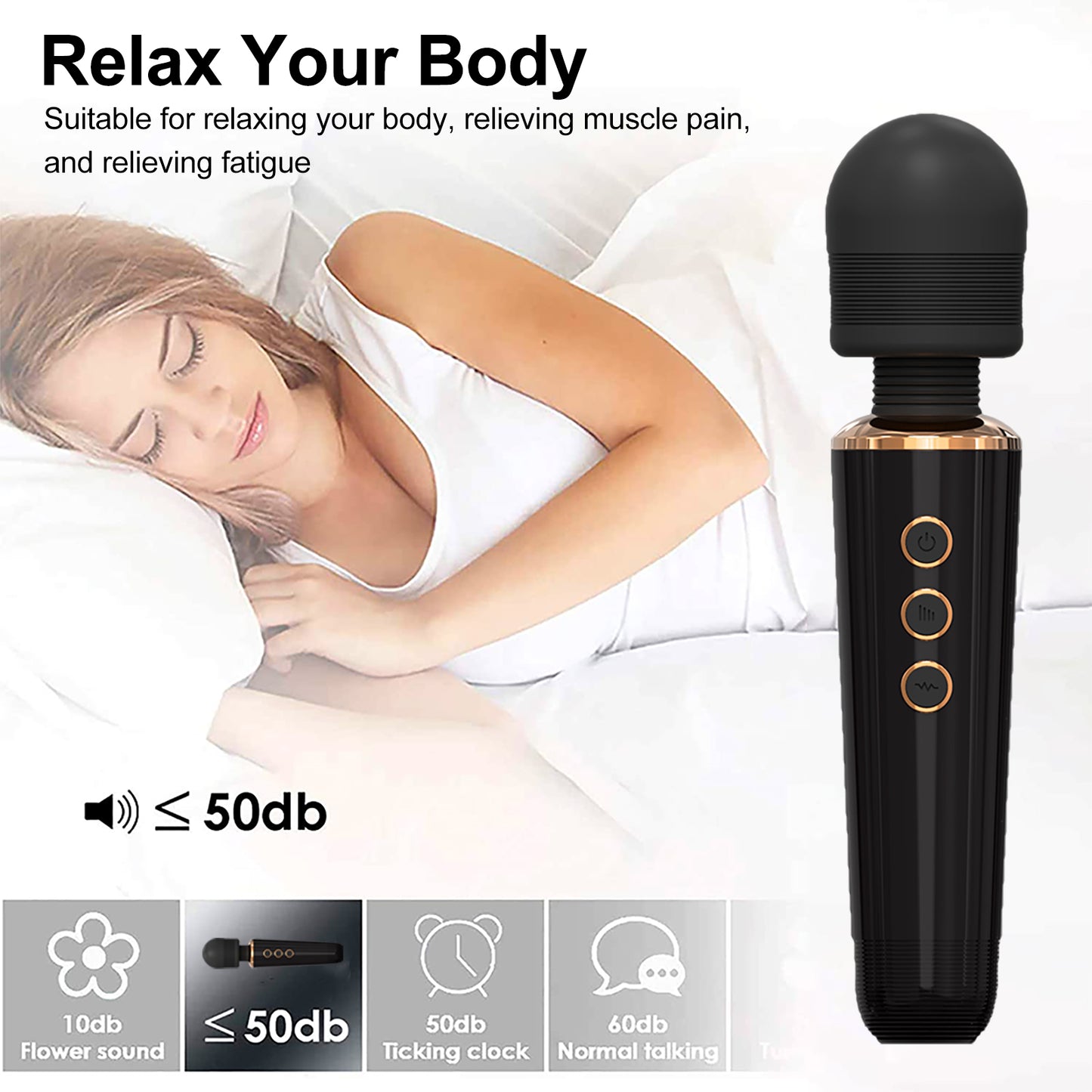 Multi Speed Handheld Silicone Massage Wand Vibrator