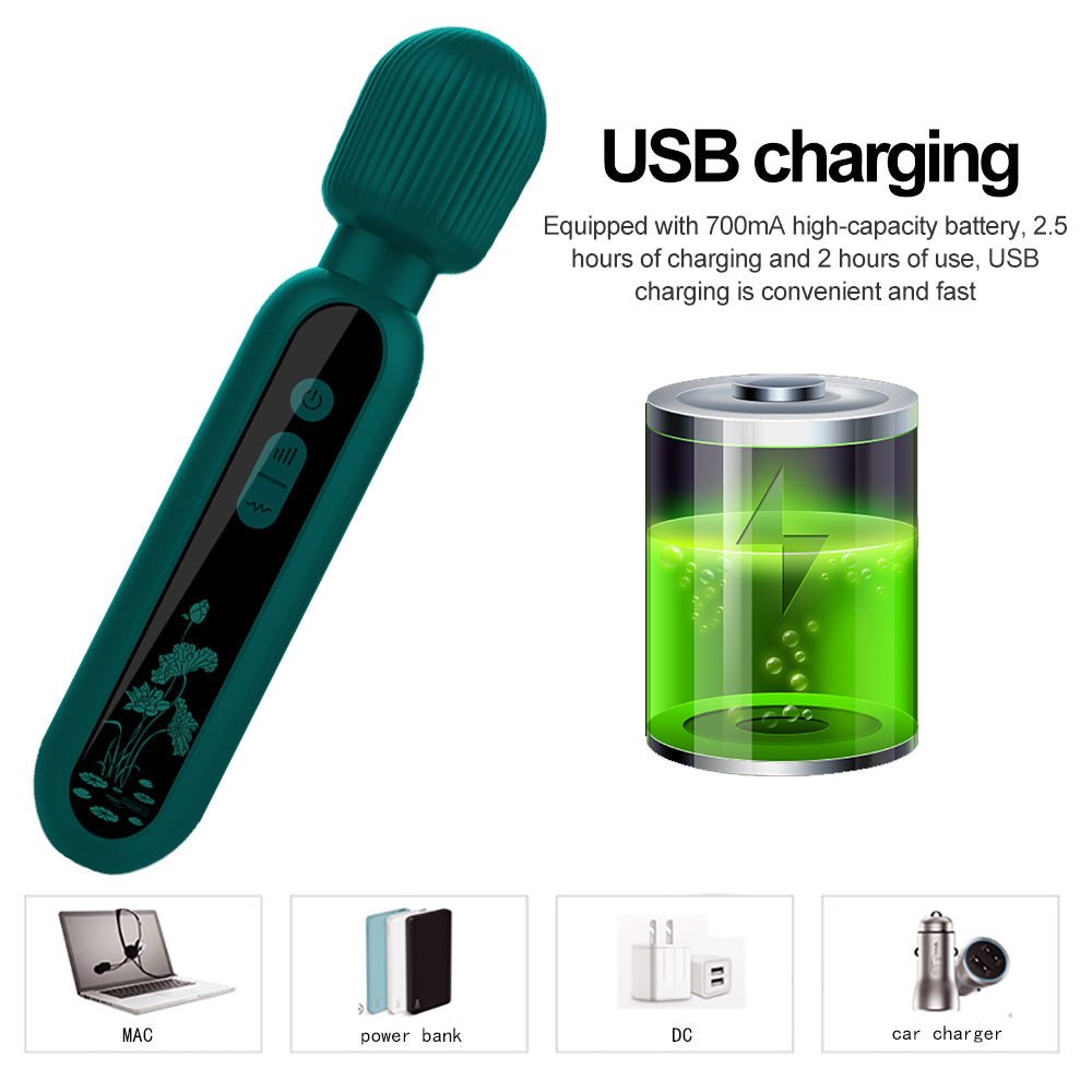 Rechargeable Wand Massager with 12 Powerful Modes