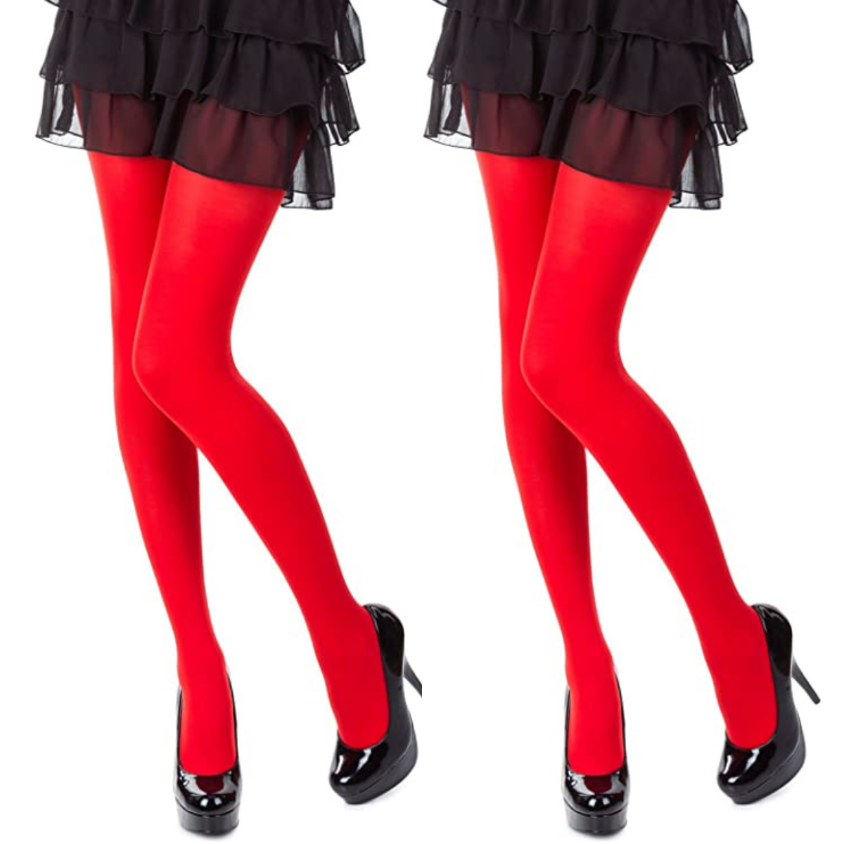 Elastic Red Colour Tights S/M