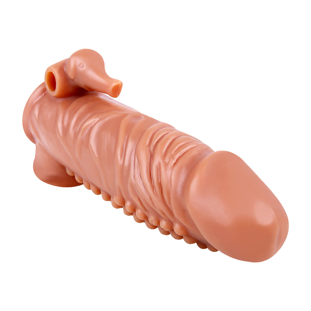 Huge Penis Extender Sleeve Elephant Ball Vibrator Realistic Texture G-Spot Clitoral