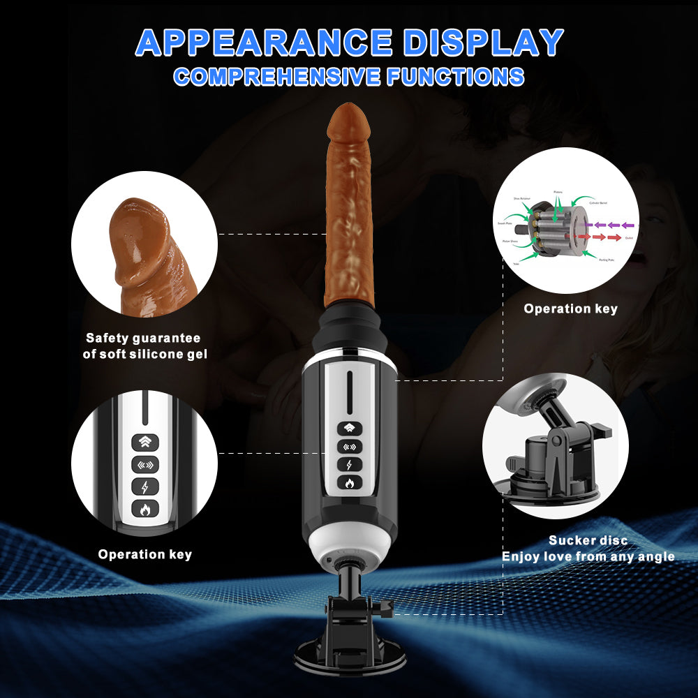Automatic Telescopic Heating Dildo Sex Vibration Machine