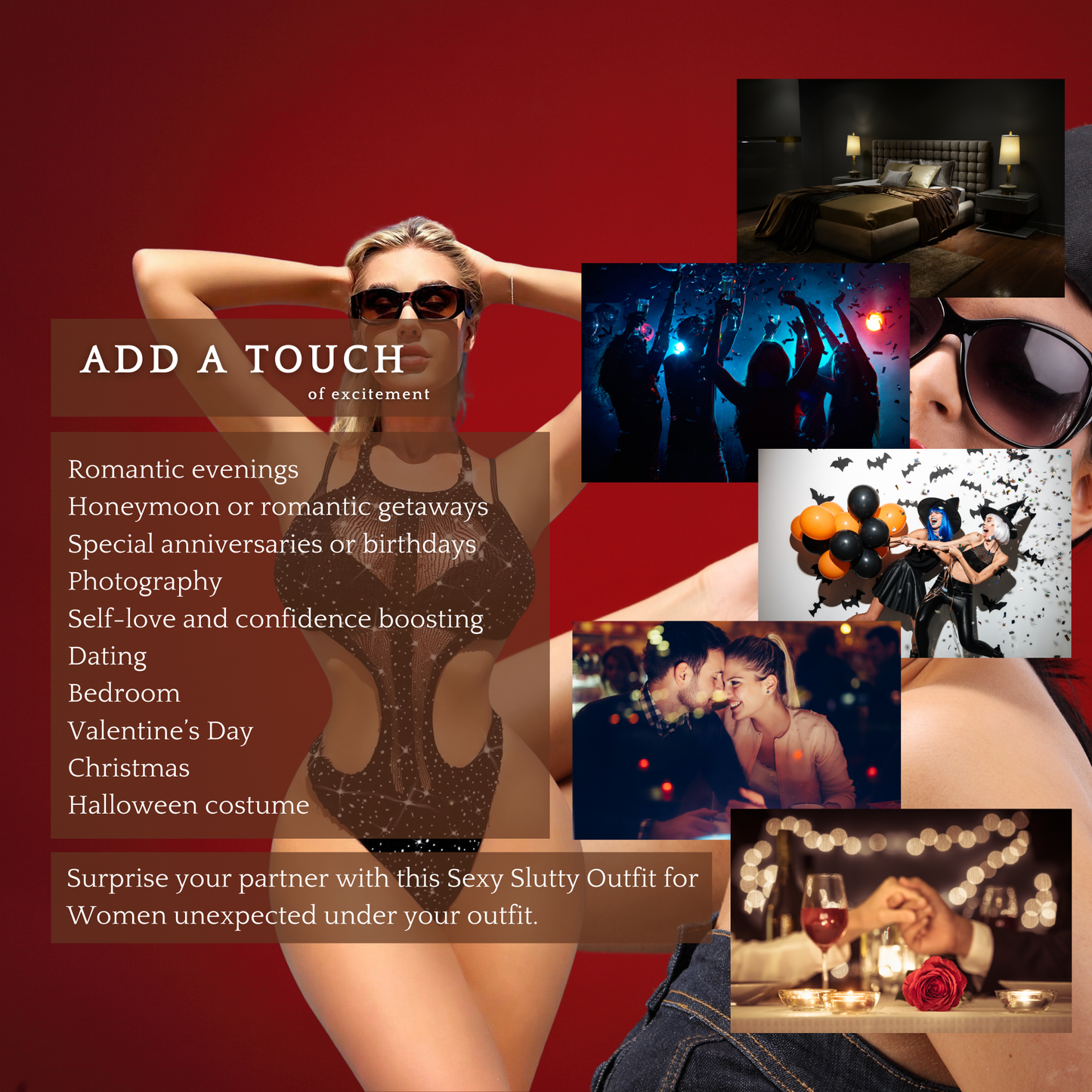 Sexy Women Bodysuit Bodystocking Lingerie for Women with Diamond Gemstone