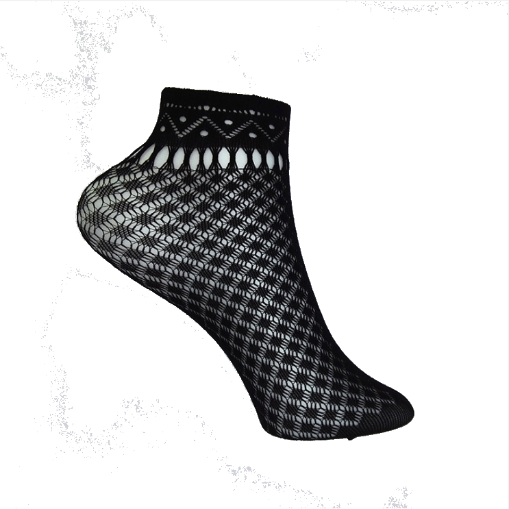 Women's Sexy Mesh Nylon Short Socks With Lace