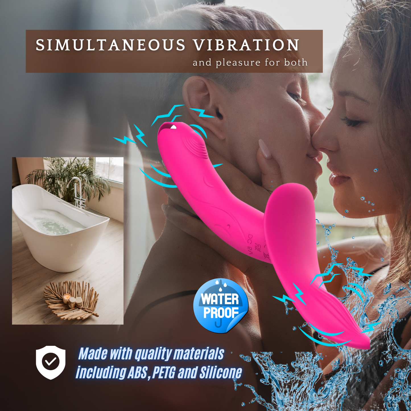 Double Vibrating Strap-On Dildo Wear on with Remote Control