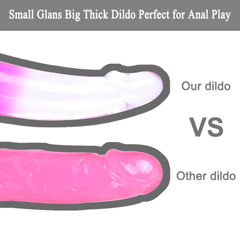 Pink Lifelike Hand-Free Dildo Suction Cup Transparent Gradient