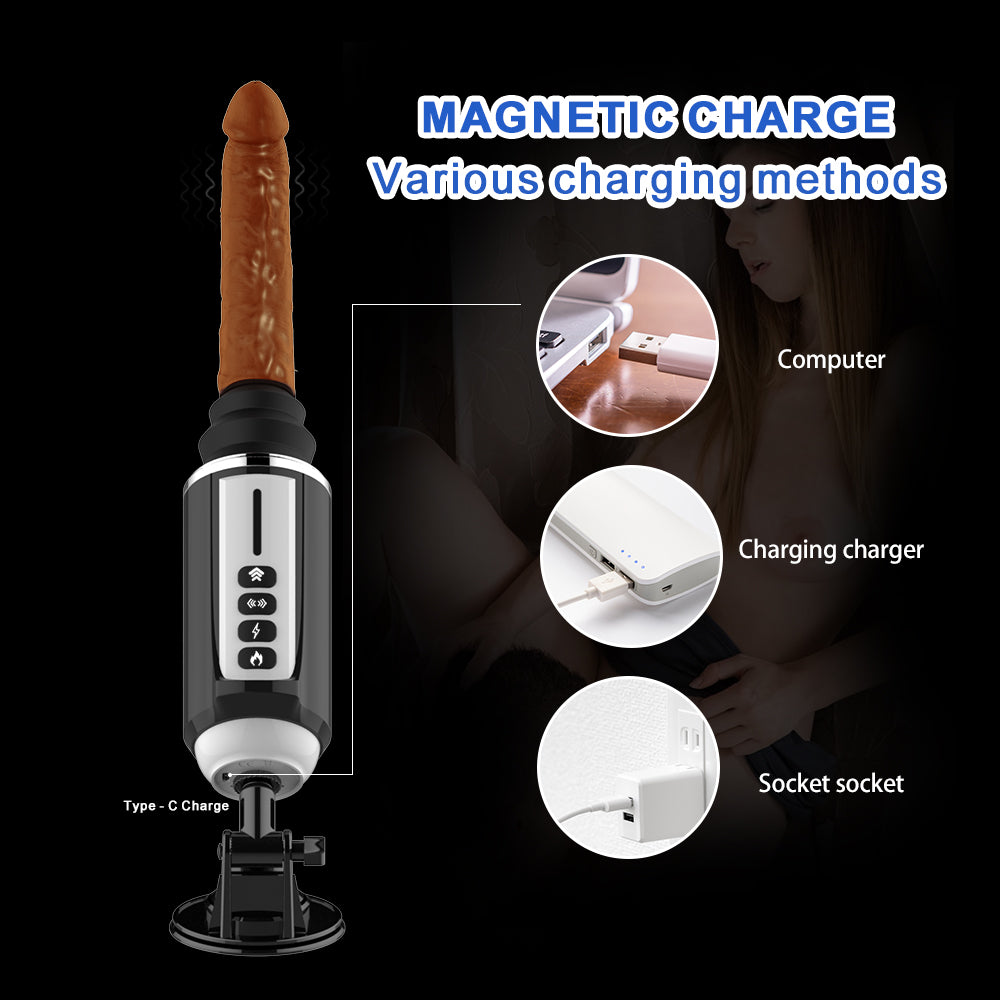 Automatic Telescopic Heating Dildo Sex Vibration Machine