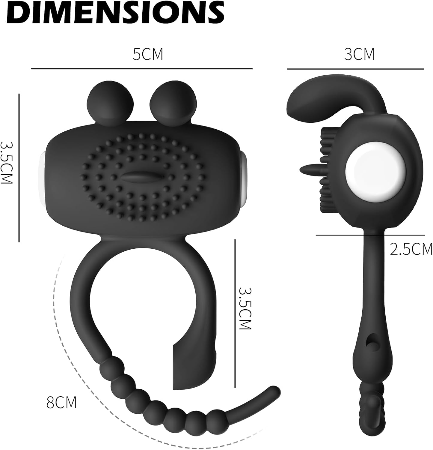 Triple Pleasure 3 in one Cock Ring with Vibrator