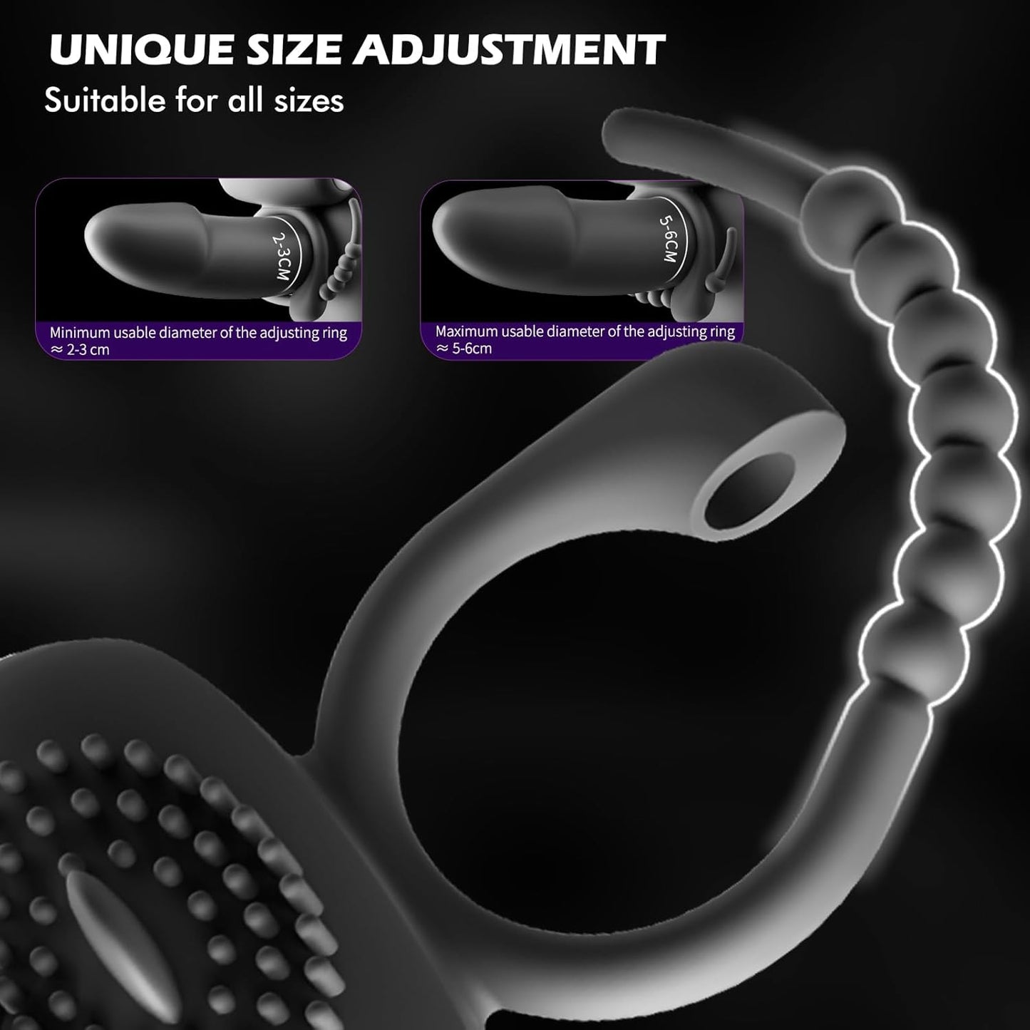 Triple Pleasure 3 in one Cock Ring with Vibrator