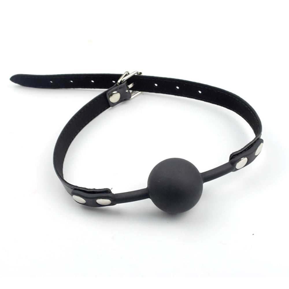 Bondage Faux Leather Silicone Ball Gag