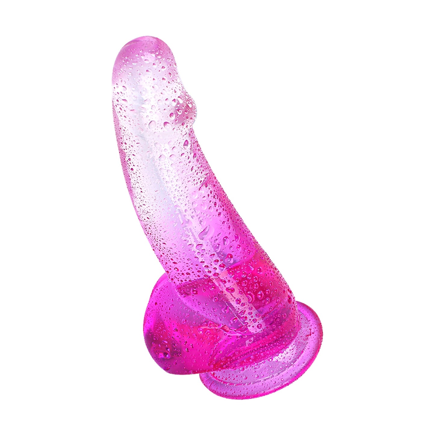 Pink Lifelike Hand-Free Dildo Suction Cup Transparent Gradient