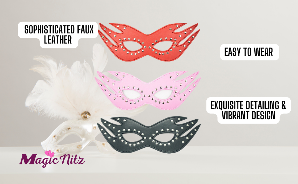 Fiery Design Faux Leather Comfortable Masquerade Mask With Elastic Band