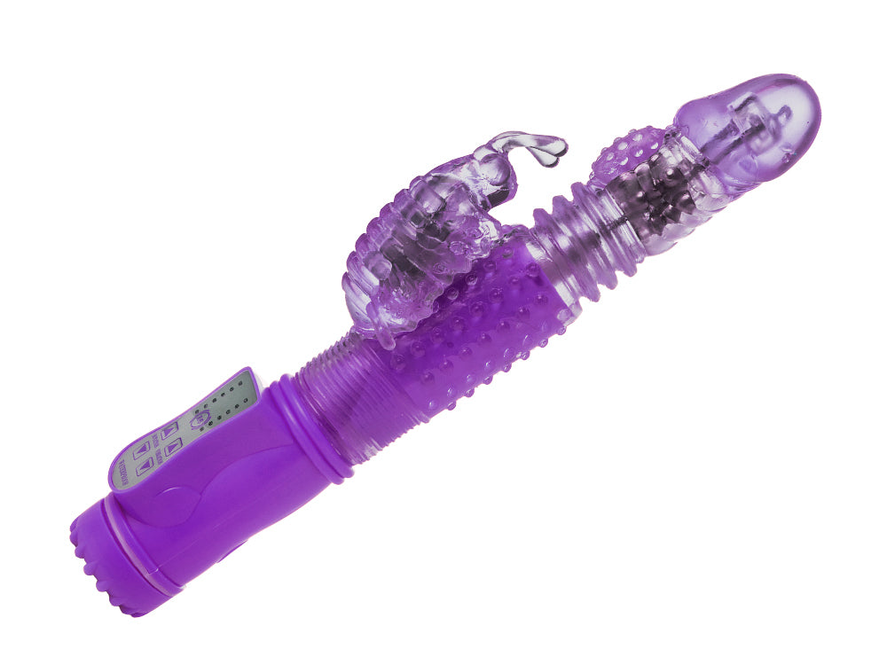 2 in 1 Up & Down Thrusting Dildo with 14 Modes Clitoral Bee Vibrator