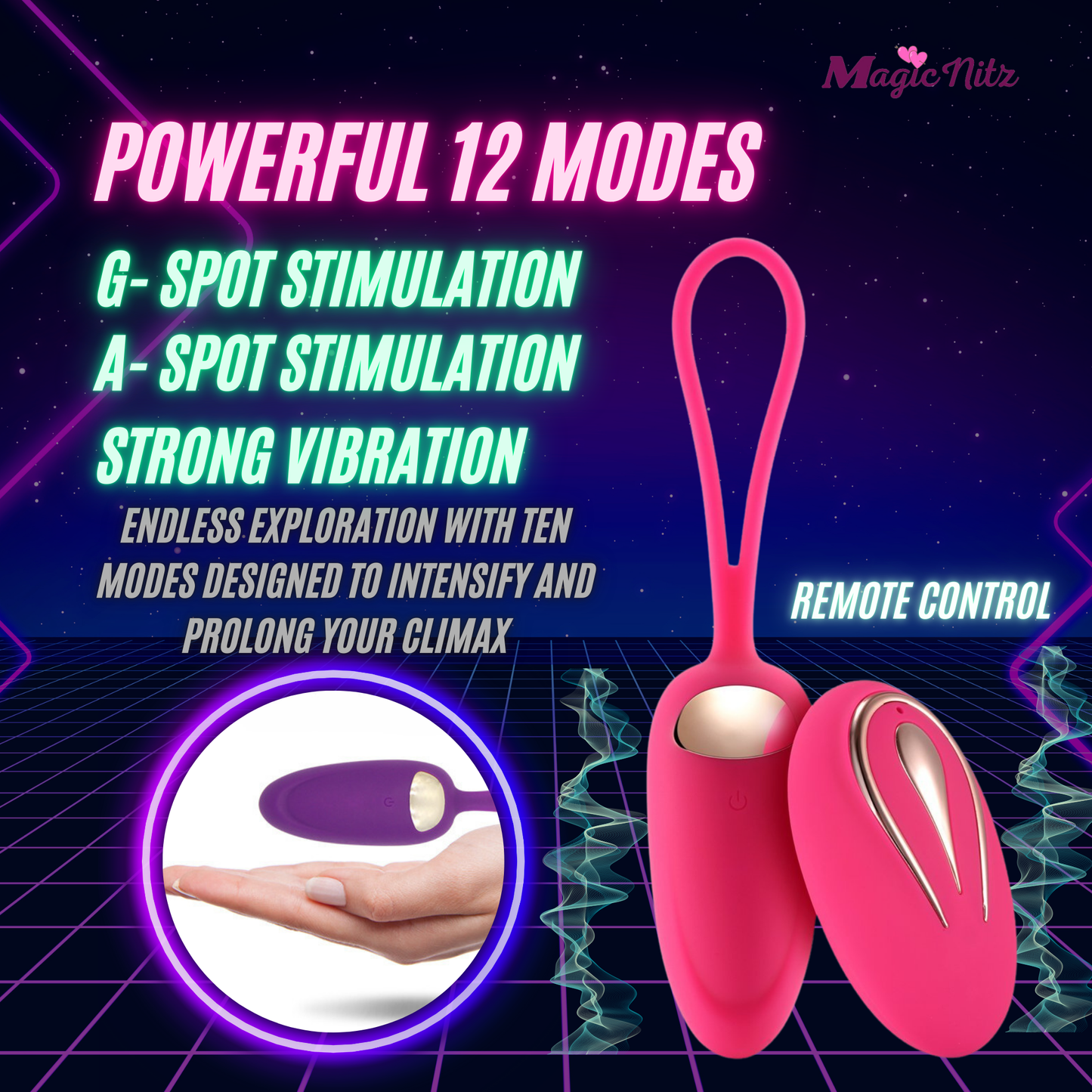 12 Modes Wireless Vibrating Mermaid Egg with Remote Control