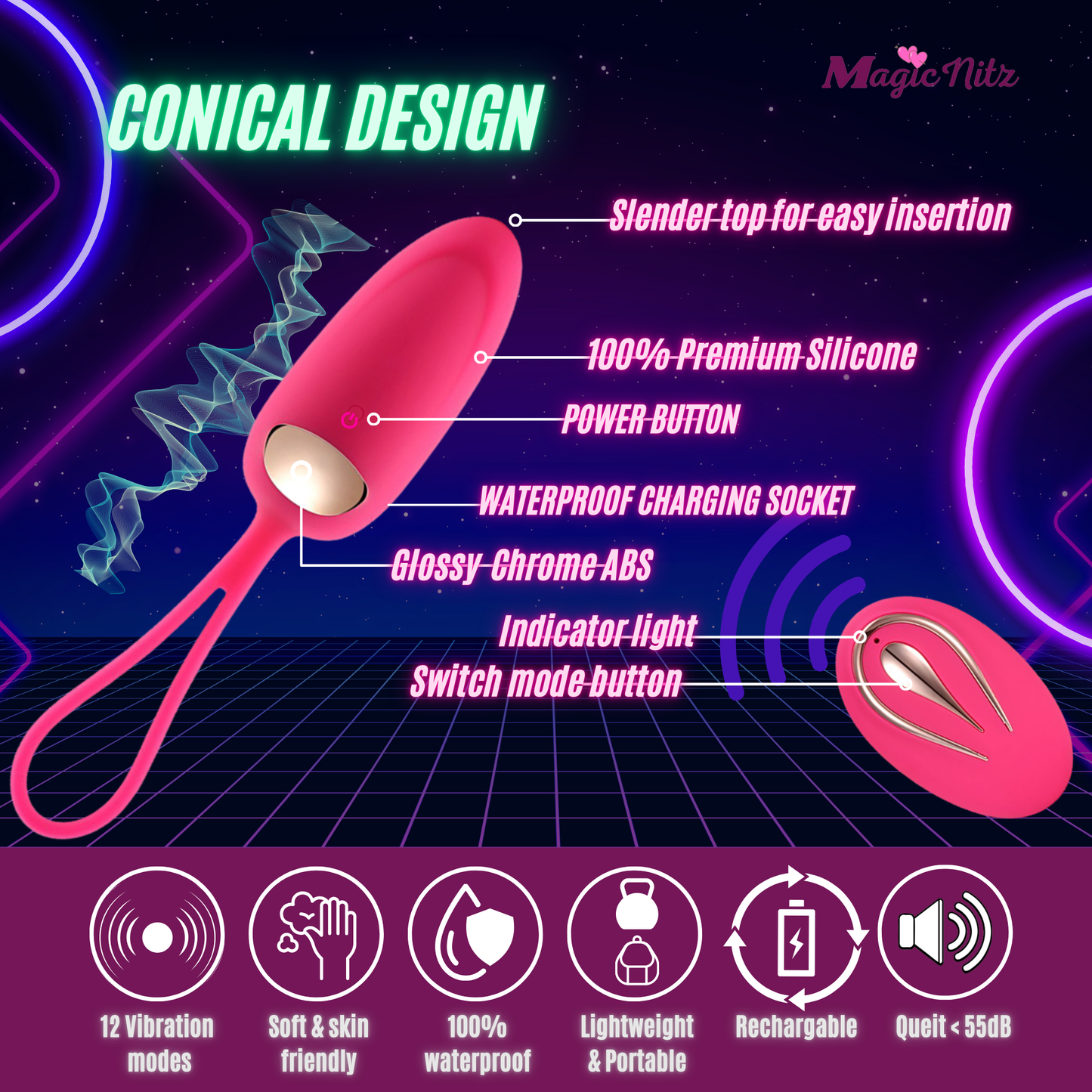12 Modes Wireless Vibrating Mermaid Egg with Remote Control