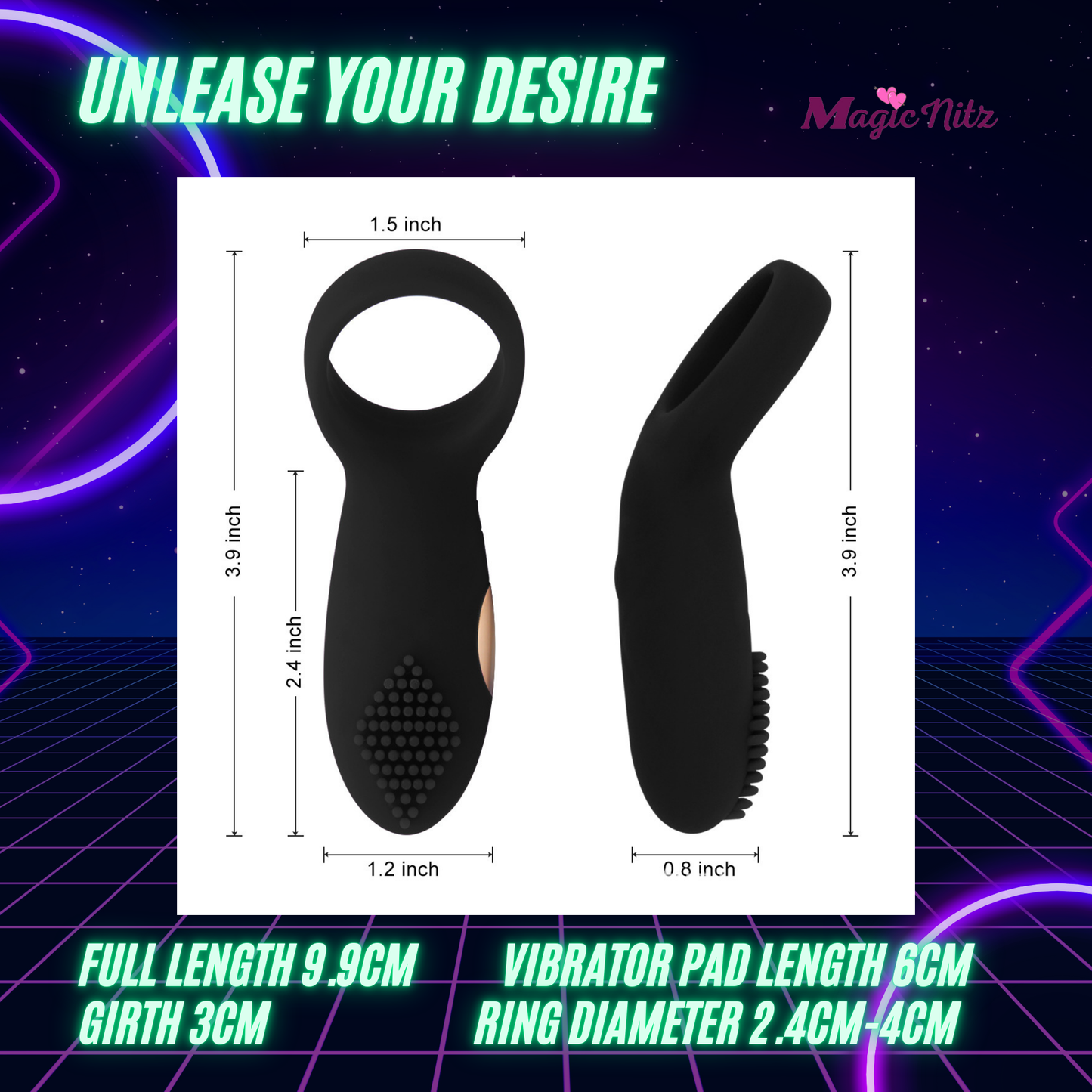 Rechargeable Velvet Touch Cock Ring with Clitoral Stimulator