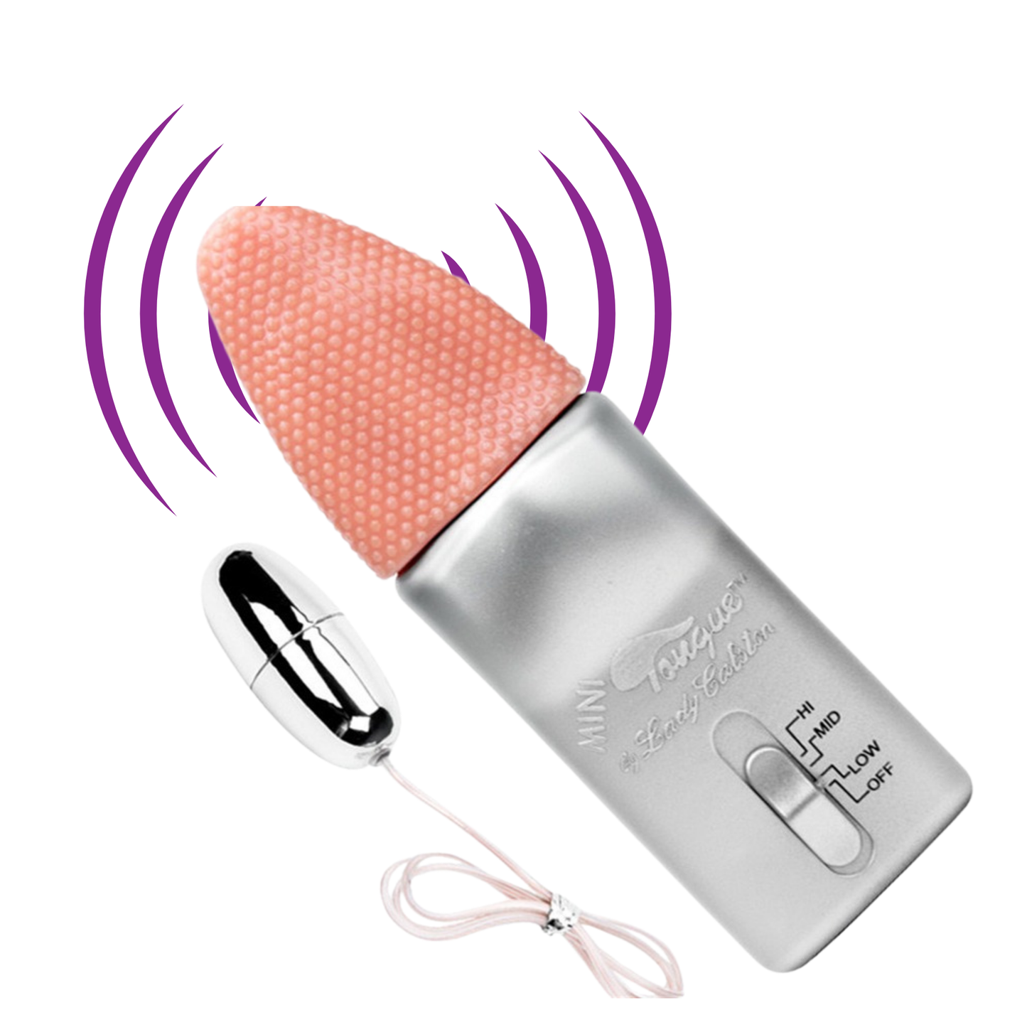 Vibrating Tongue Bullet Set 3 Speeds Real Feel Texture