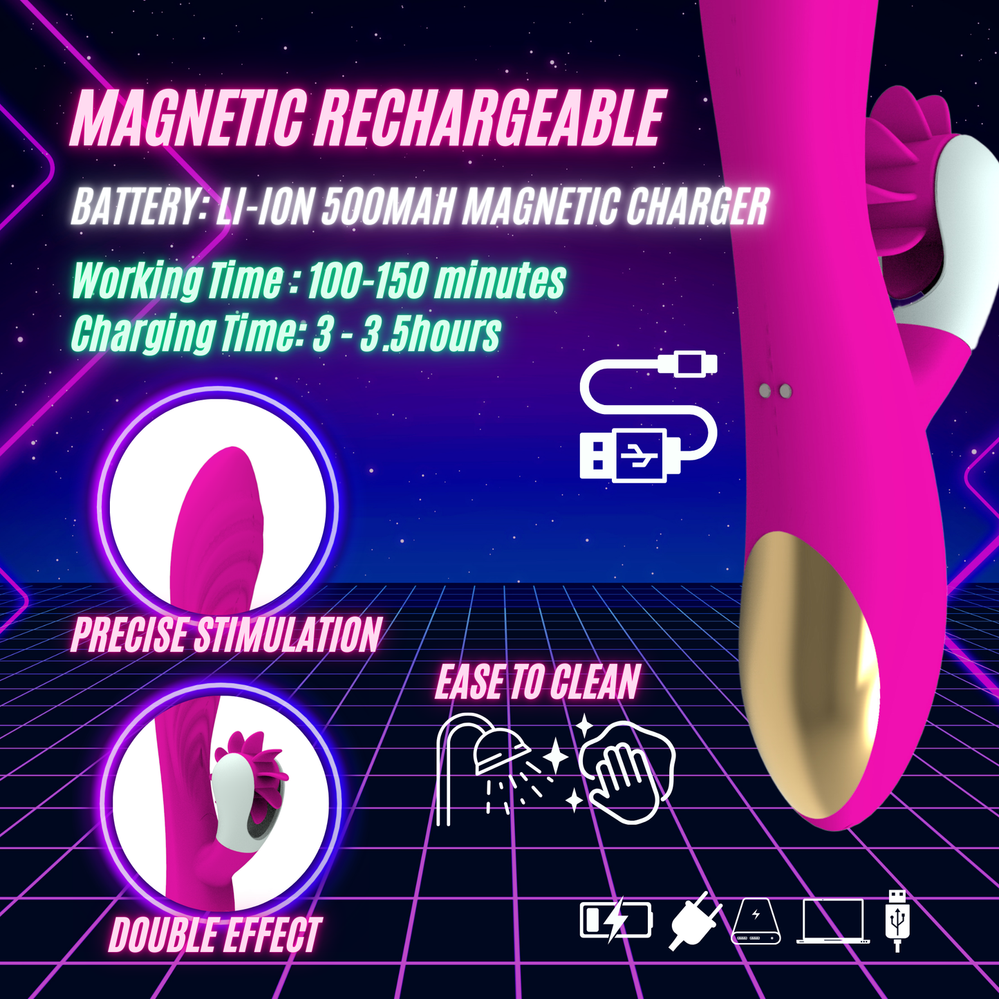 Rotating Wheel Oral Sex Stimulator Vibrator