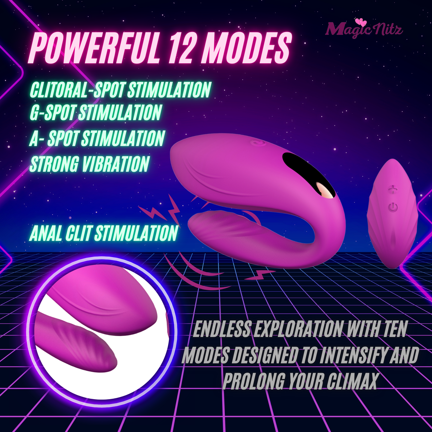 Rechargeable Couples Remote Control Clitoral & G Spot Vibrator