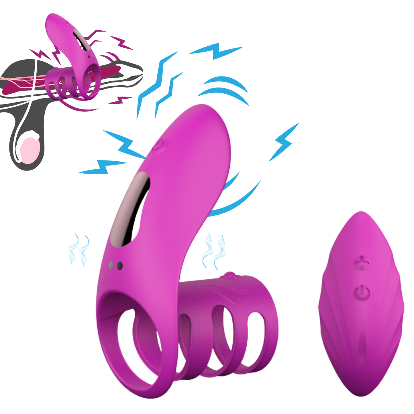 Vibrating Cock Ring Clitoral Vibrator USB G-Spot Adult Sex Toys For Couples