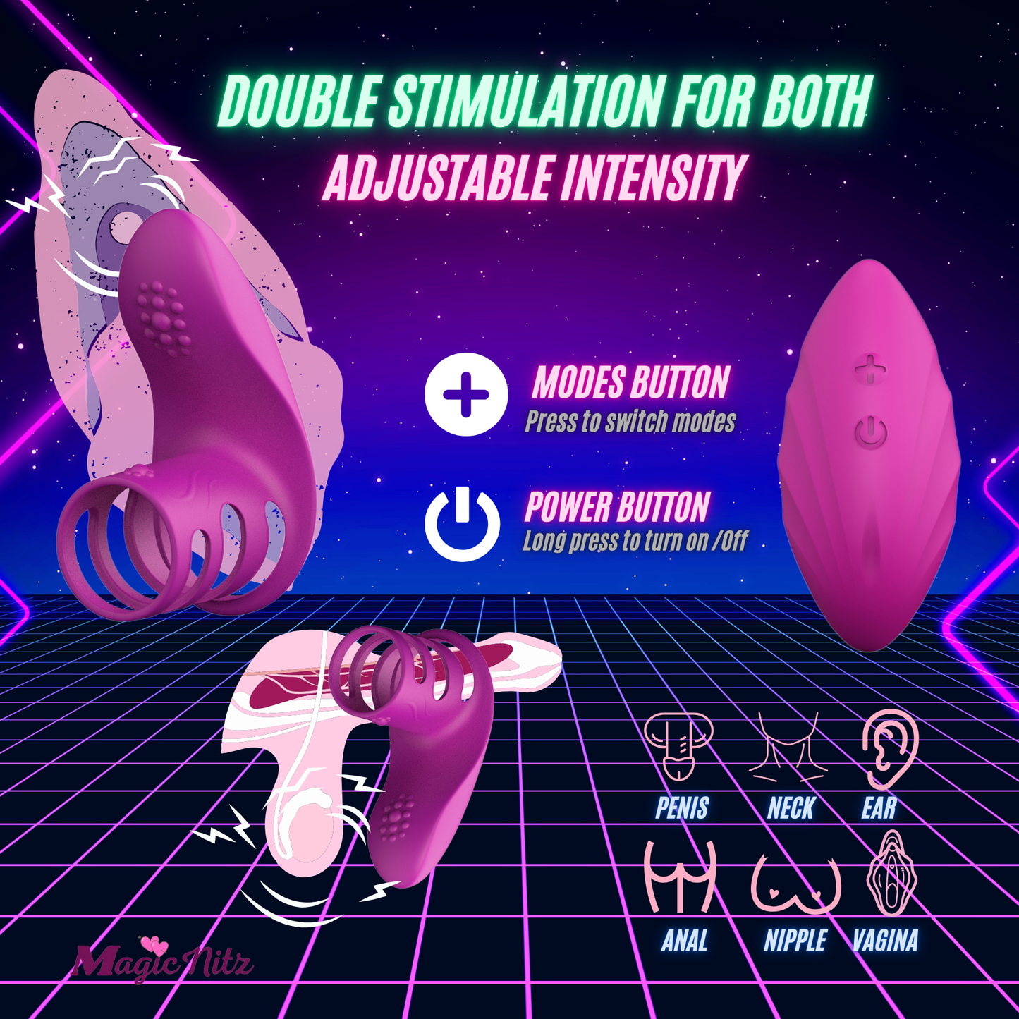 Vibrating Cock Ring Clitoral Vibrator USB G-Spot Adult Sex Toys For Couples