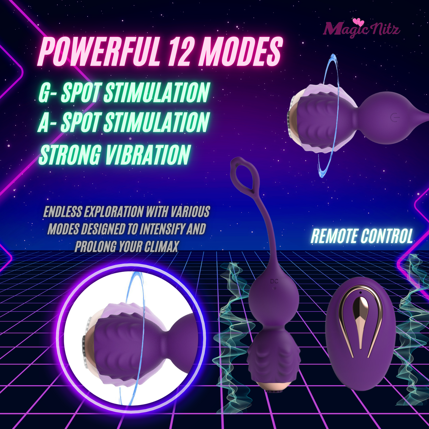 Kegel Balls Dancing Egg 12 modes Remote Vibrator Multifunction Sex Toy