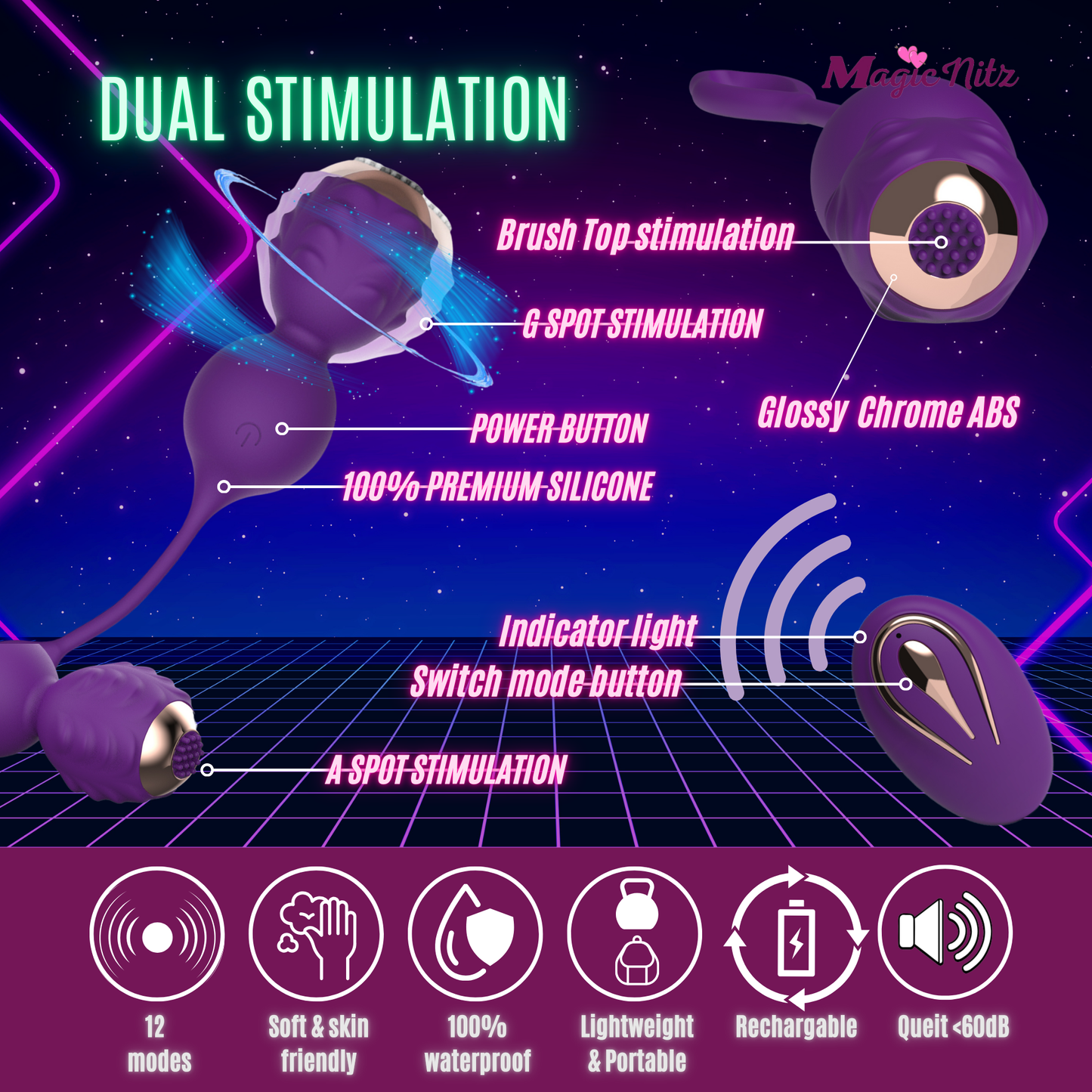 Kegel Balls Dancing Egg 12 modes Remote Vibrator Multifunction Sex Toy