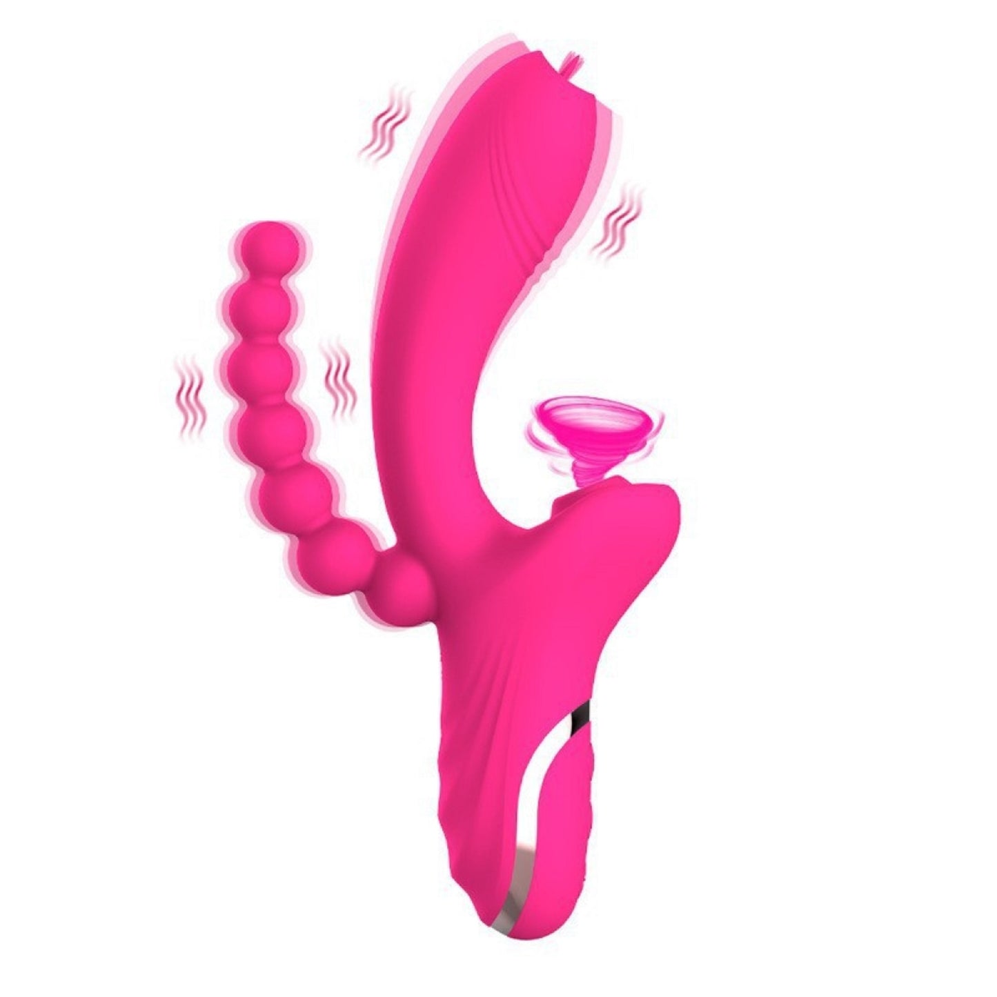 10 Modes Multi Function Butt Plug Anal Clitoral Suction Stimulator 3-in-1 Vibrator