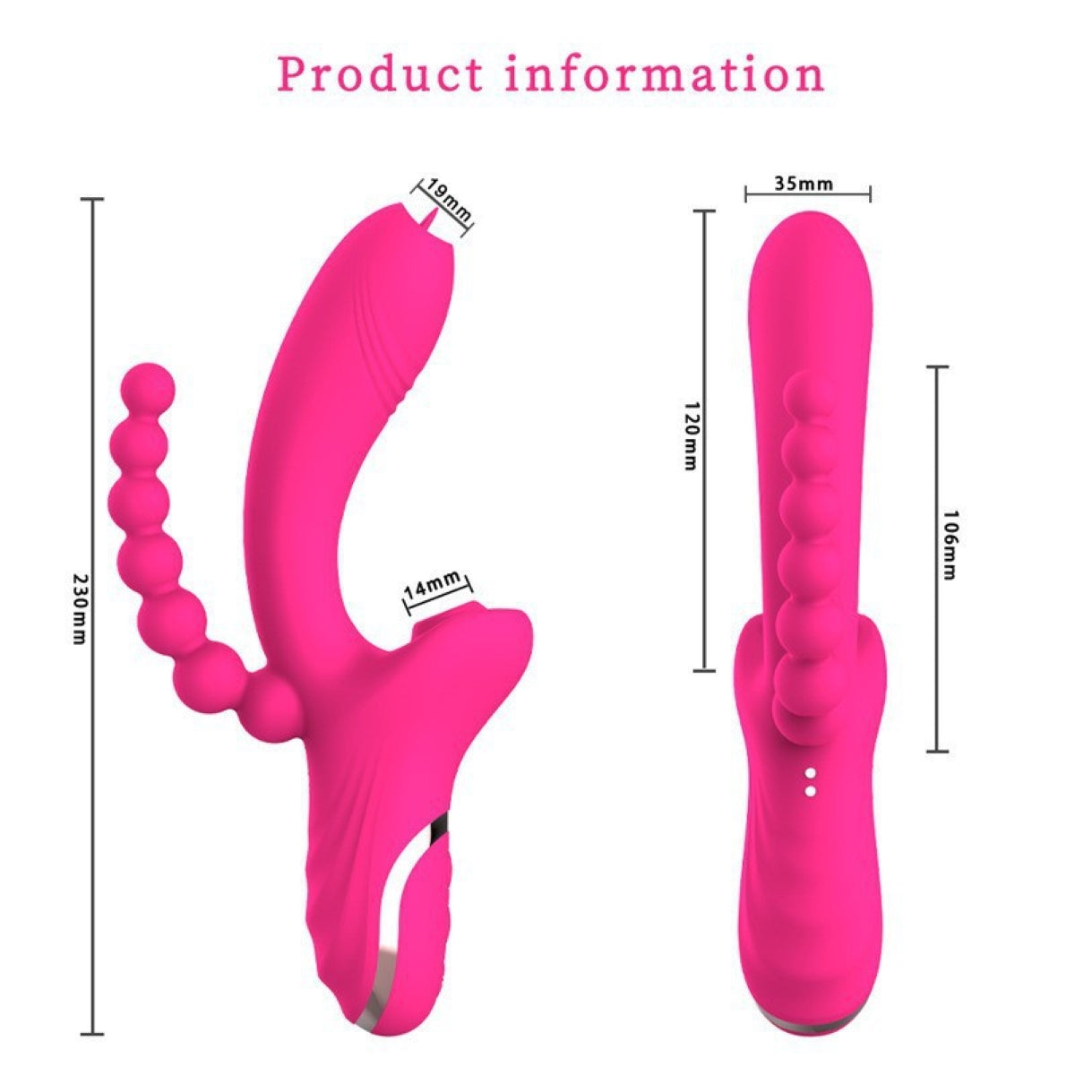 10 Modes Multi Function Butt Plug Anal Clitoral Suction Stimulator 3-in-1 Vibrator