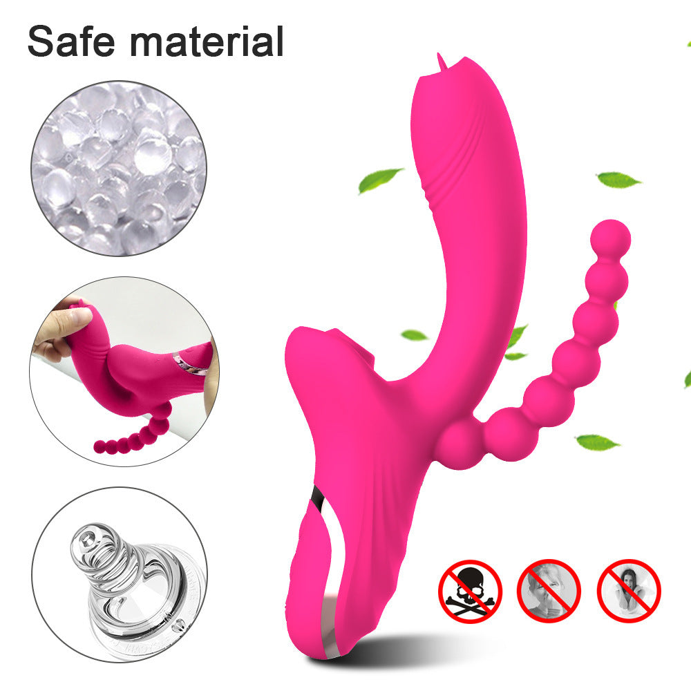 10 Modes Multi Function Butt Plug Anal Clitoral Suction Stimulator 3-in-1 Vibrator