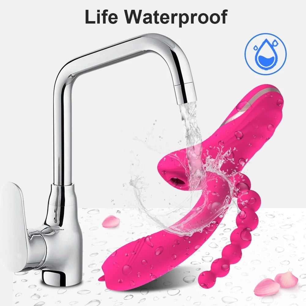 10 Modes Multi Function Butt Plug Anal Clitoral Suction Stimulator 3-in-1 Vibrator