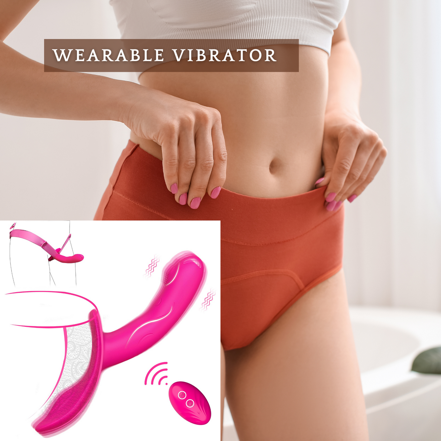 Double Vibrating Strap-On Dildo Wear on with Remote Control