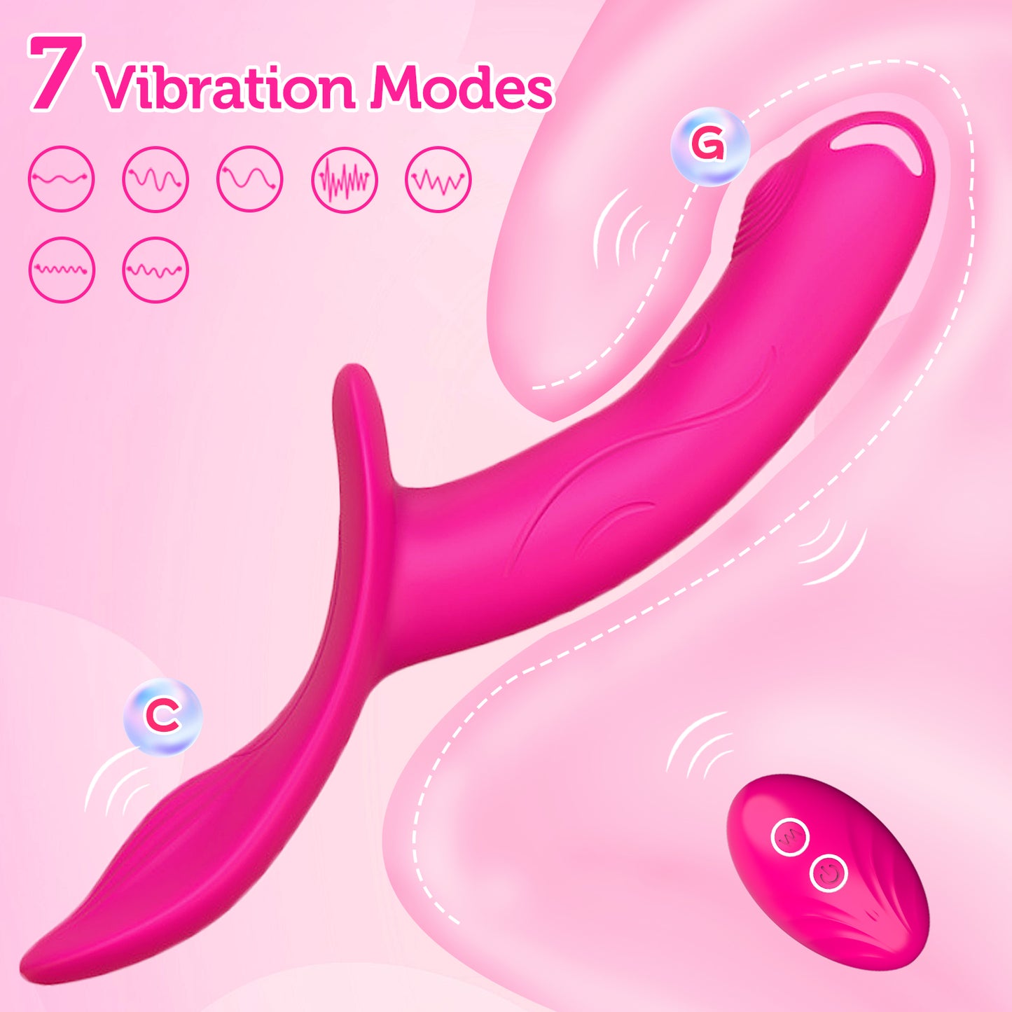 Double Vibrating Strap-On Dildo Wear on with Remote Control