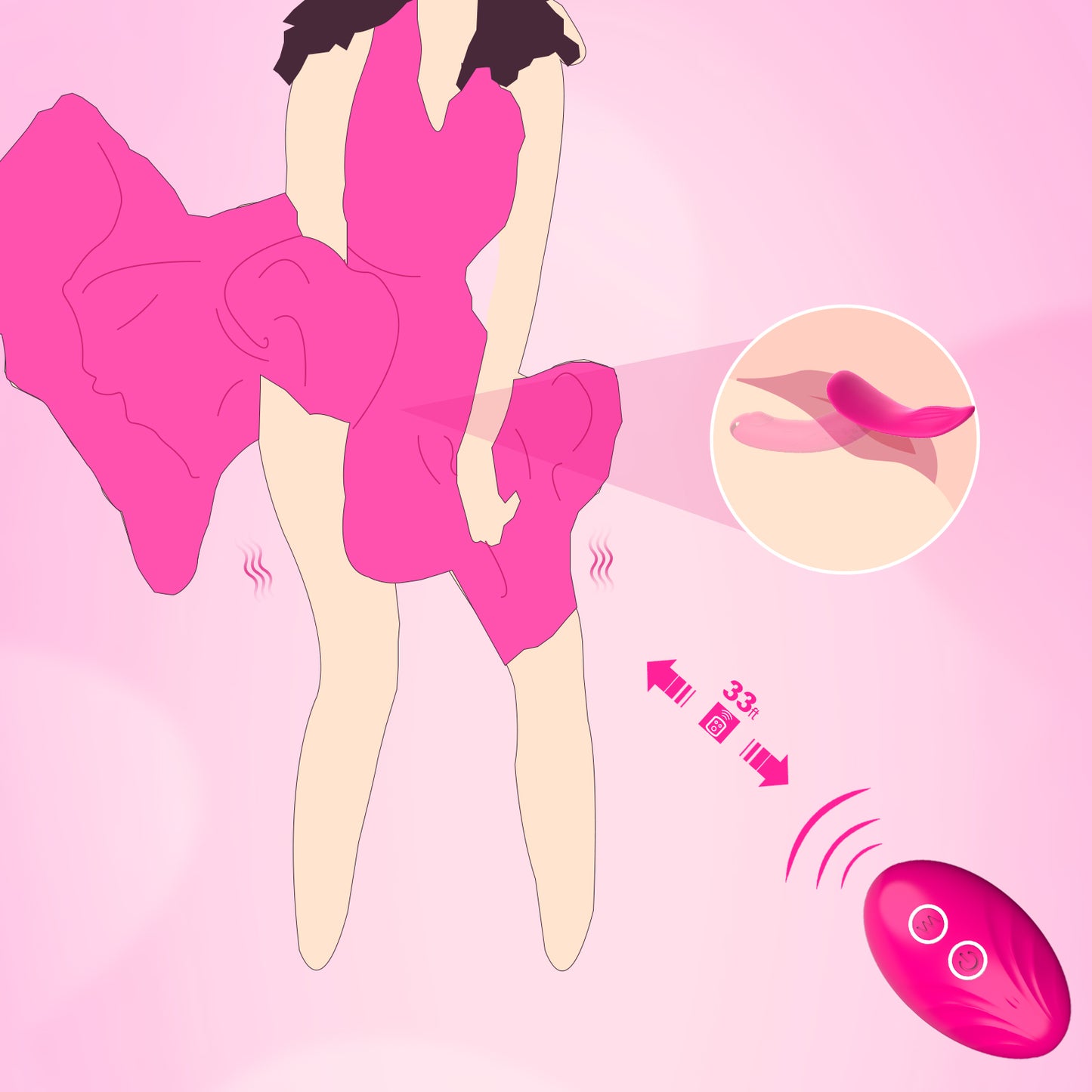 Double Vibrating Strap-On Dildo Wear on with Remote Control