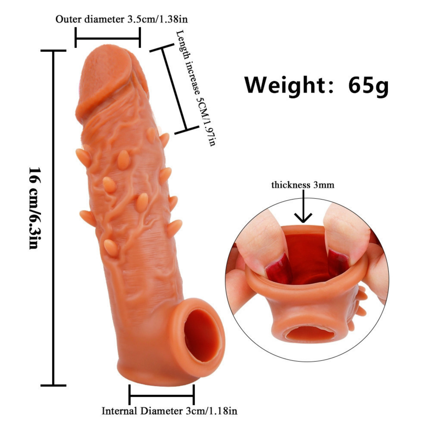 Spiky Penis Extension Dildo Sleeve