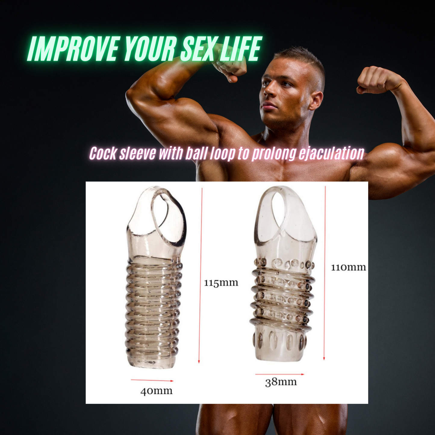 Bumpy Ride Textured Penis Sleeve Set with Ball Loop
