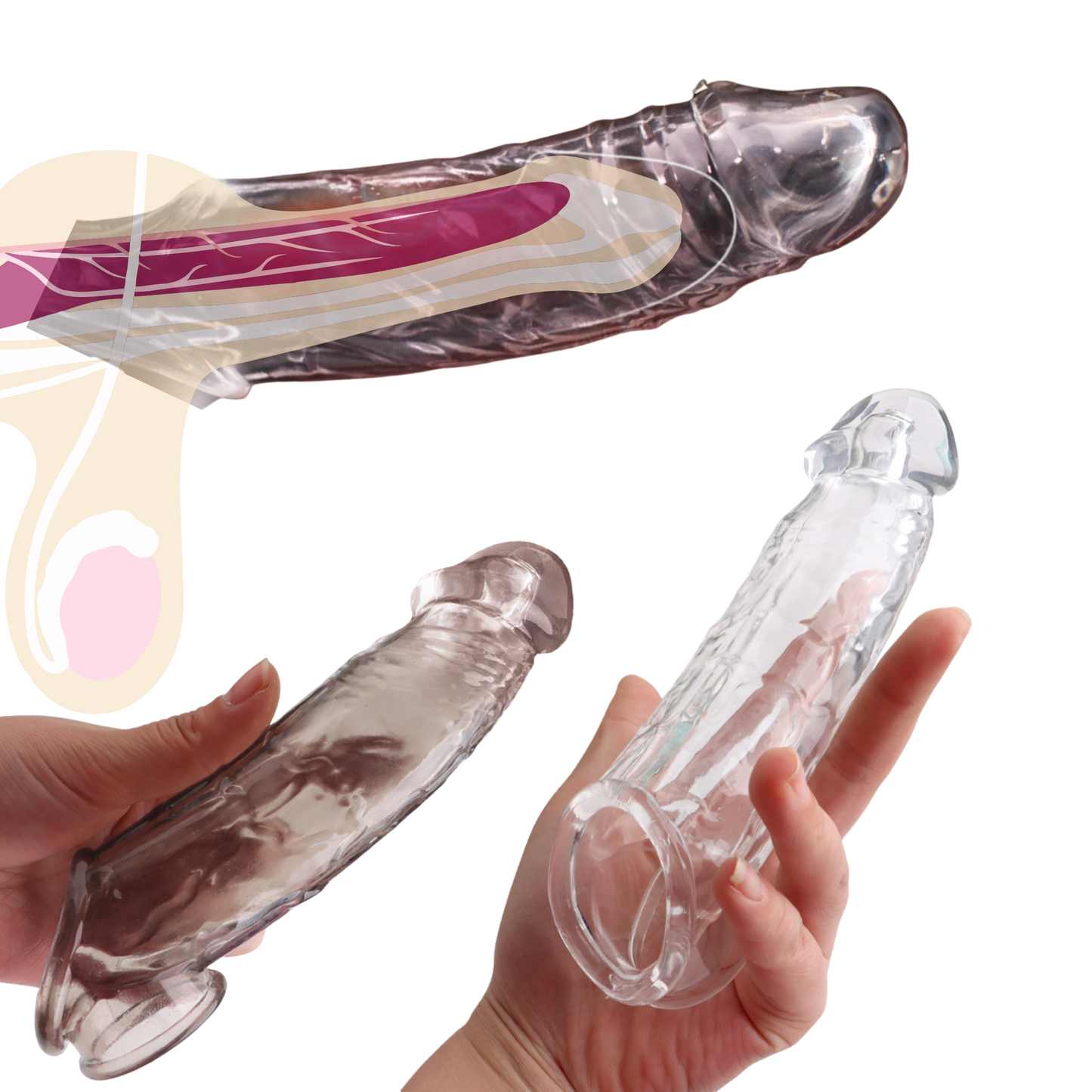 Penis Extender with Ball Loop – Grey or Clear
