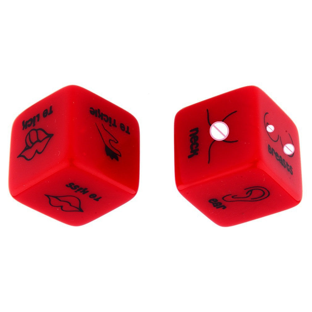A Pair of Adult Games Action Body Part Sex Dice in Red