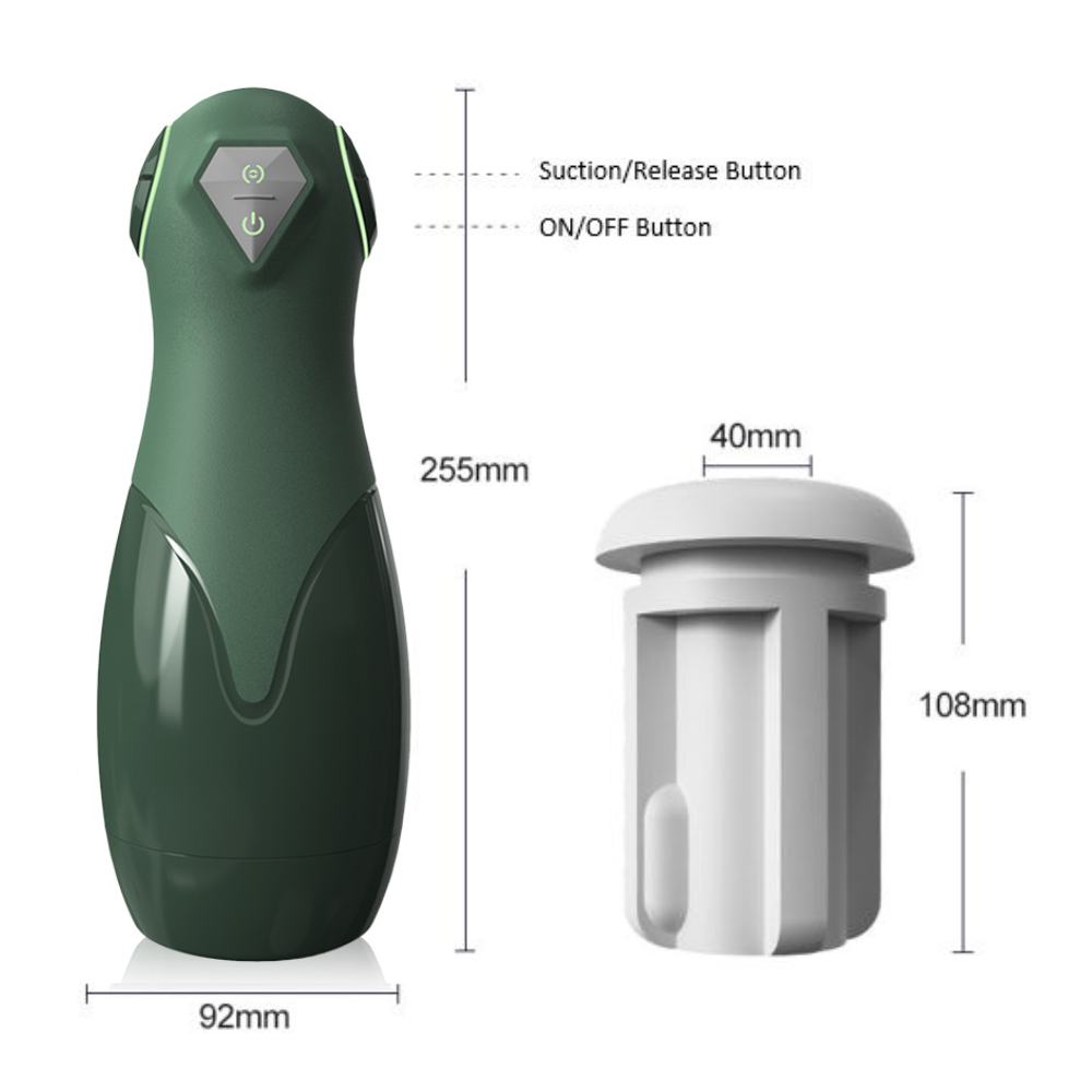 Green Male Masturbator Training Cup 5D Channel Vacuum Sucking