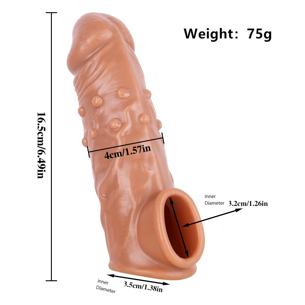 Extra Inches Penis Extender G-Spot Ball Solid Head Store Sperm Realistic Texture