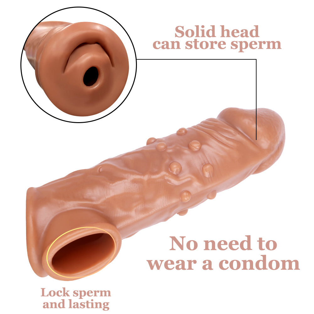 Extra Inches Penis Extender G-Spot Ball Solid Head Store Sperm Realistic Texture