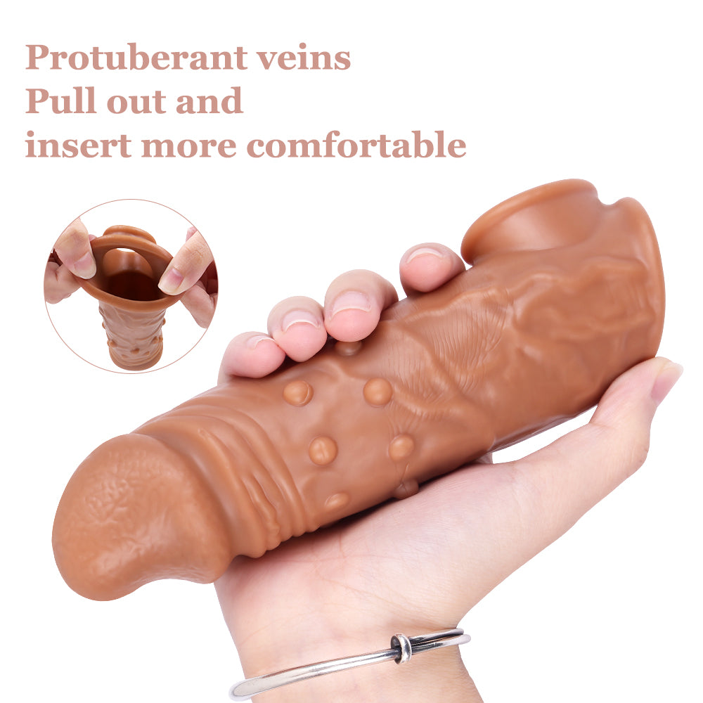 Extra Inches Penis Extender G-Spot Ball Solid Head Store Sperm Realistic Texture