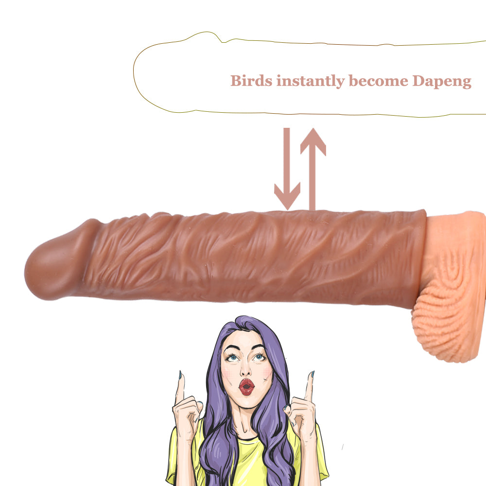 Extra Inches Penis Extender Long Sleeve Store Sperm Realistic Texture G-Spot
