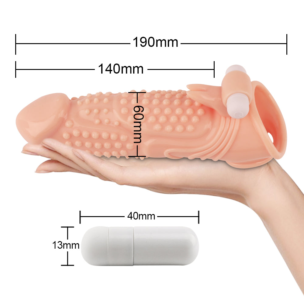 Huge Penis Extender Sleeve Ribbit Vibrator Realistic Texture G-Spot clitoral