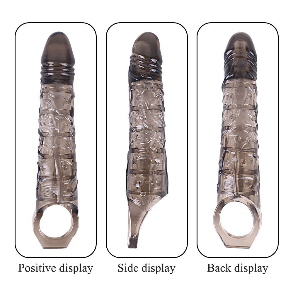 Huge Penis 6cm Extender Sleeve Dildo Vibrator Realistic Texture