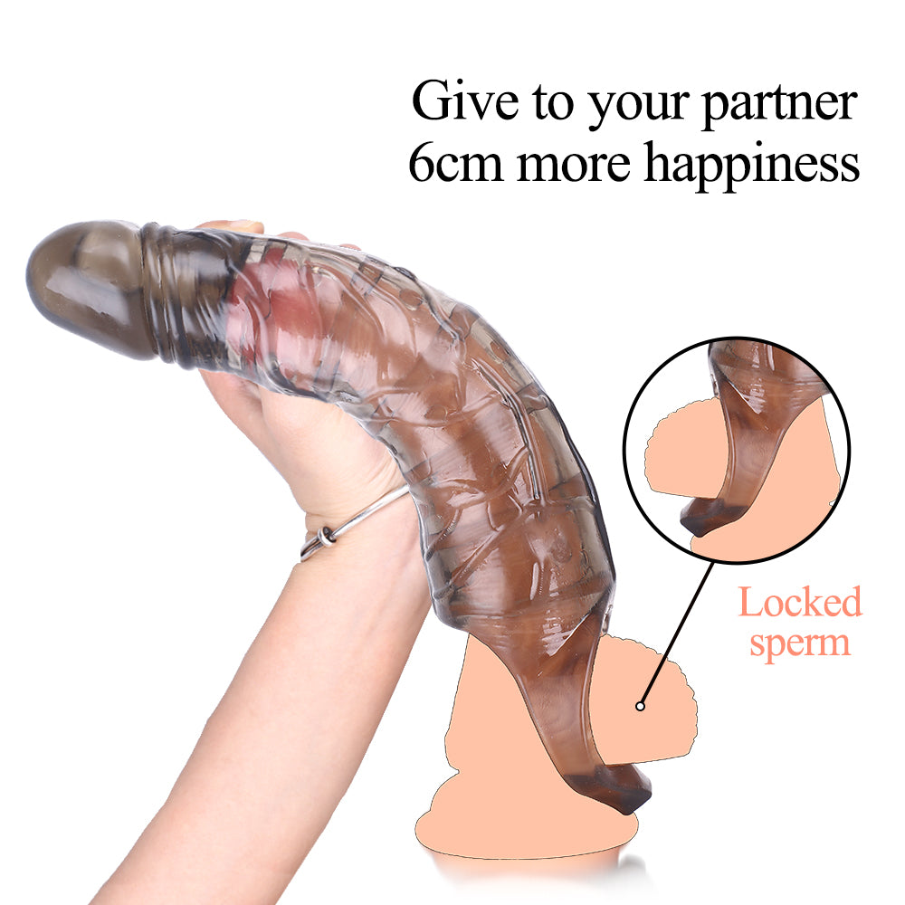 Huge Penis 6cm Extender Sleeve Dildo Vibrator Realistic Texture