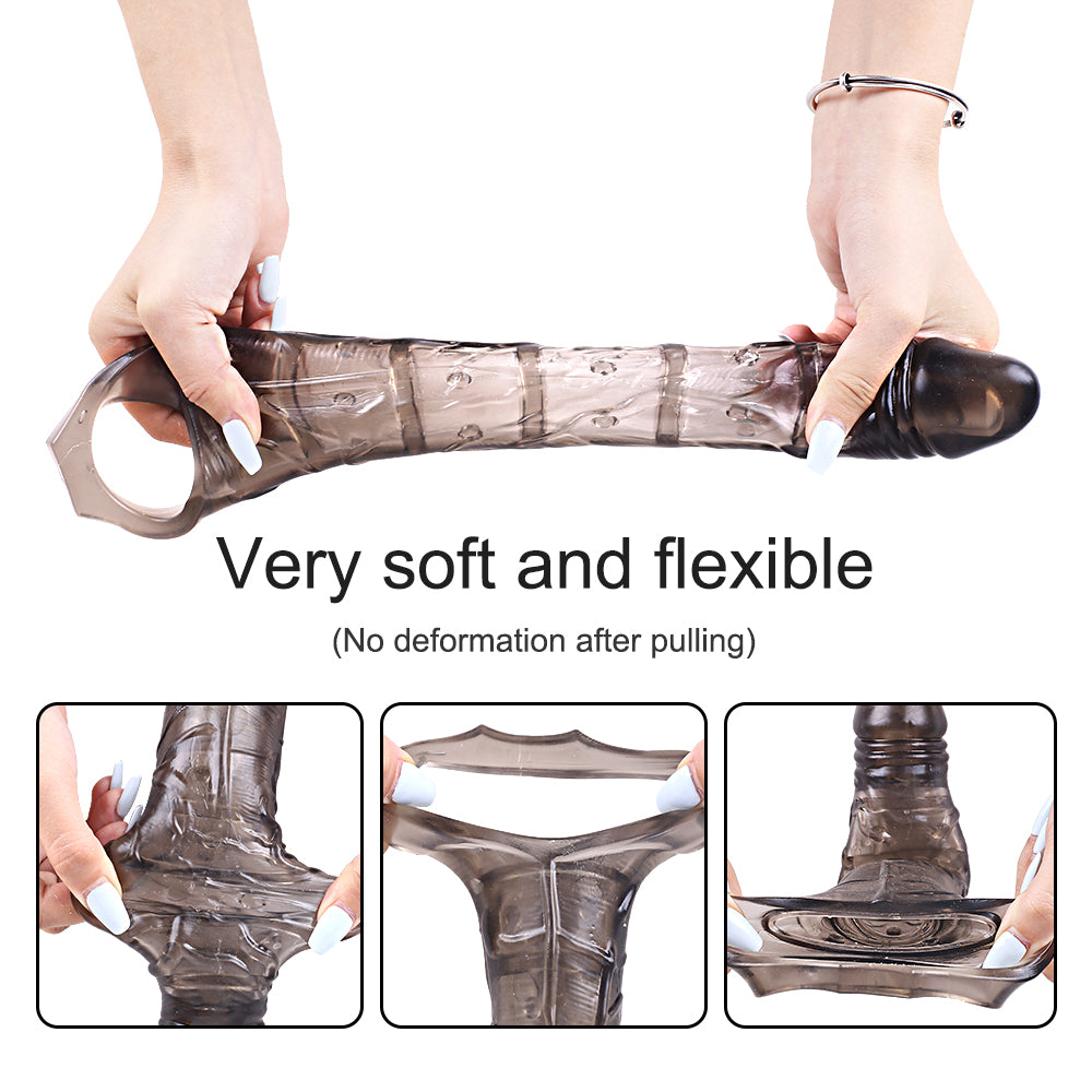 Huge Penis 6cm Extender Sleeve Dildo Vibrator Realistic Texture