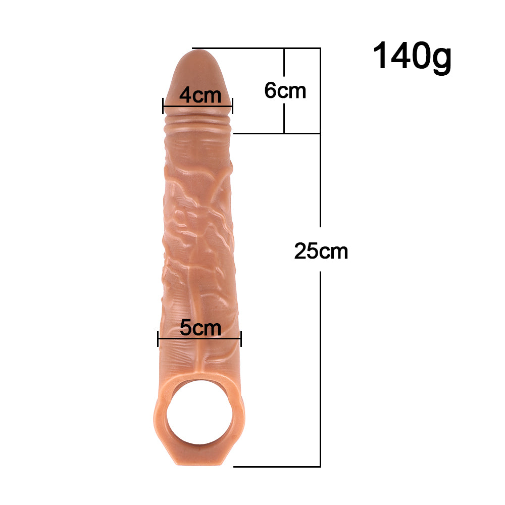 Huge Penis 6cm Extender Sleeve Dildo Vibrator Realistic Texture