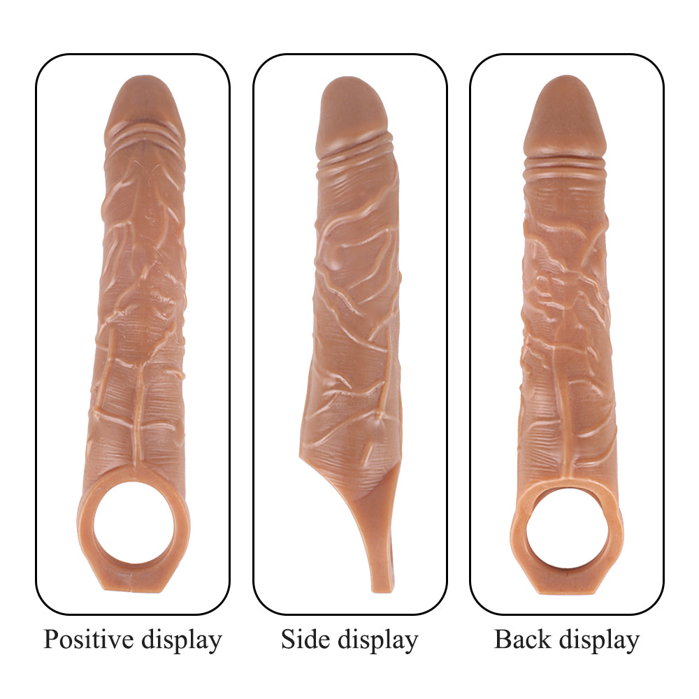 Huge Penis 6cm Extender Sleeve Dildo Vibrator Realistic Texture