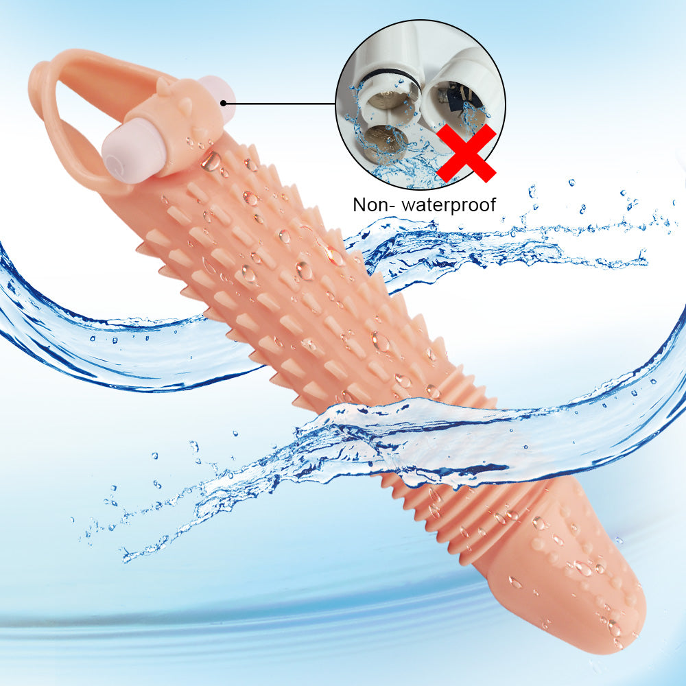 Huge Penis Extender Sleeve Triangle Texture Vibrator Realistic Texture
