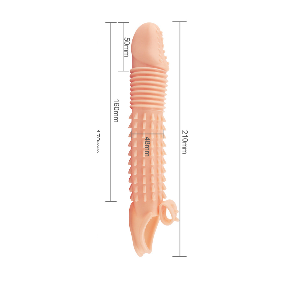 Huge Penis Extender Sleeve Triangle Texture Vibrator Realistic Texture